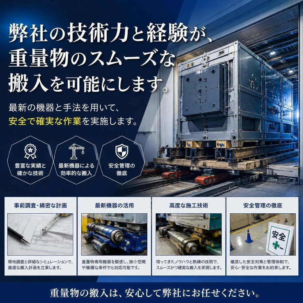 2. 最高の技術で実現する重量物の搬入