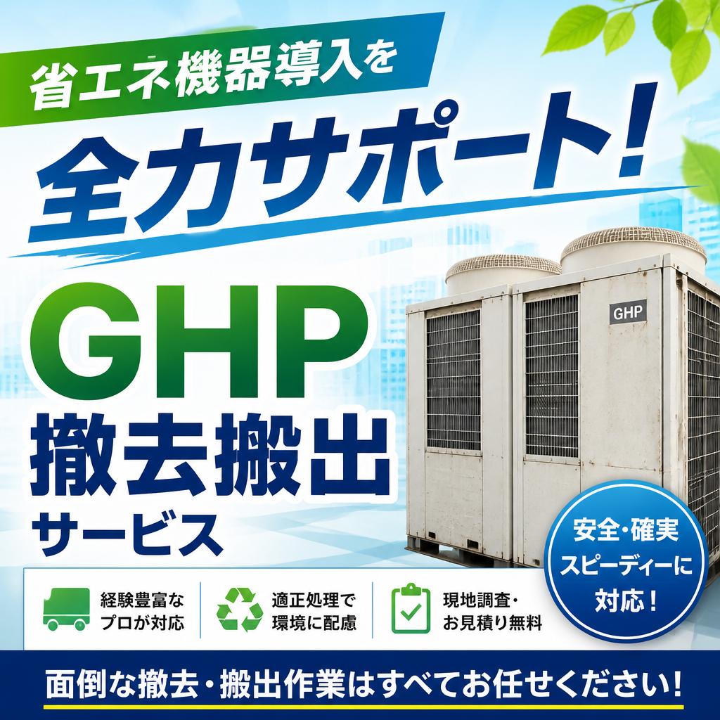省エネ機器導入を全力サポート！GHP撤去搬出サービス