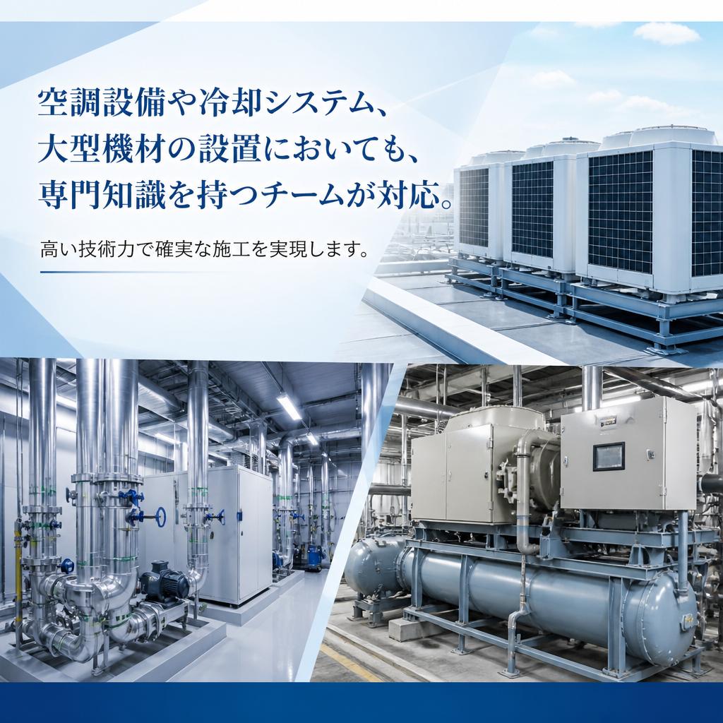 冷却システム・大型機材の設置もお任せ