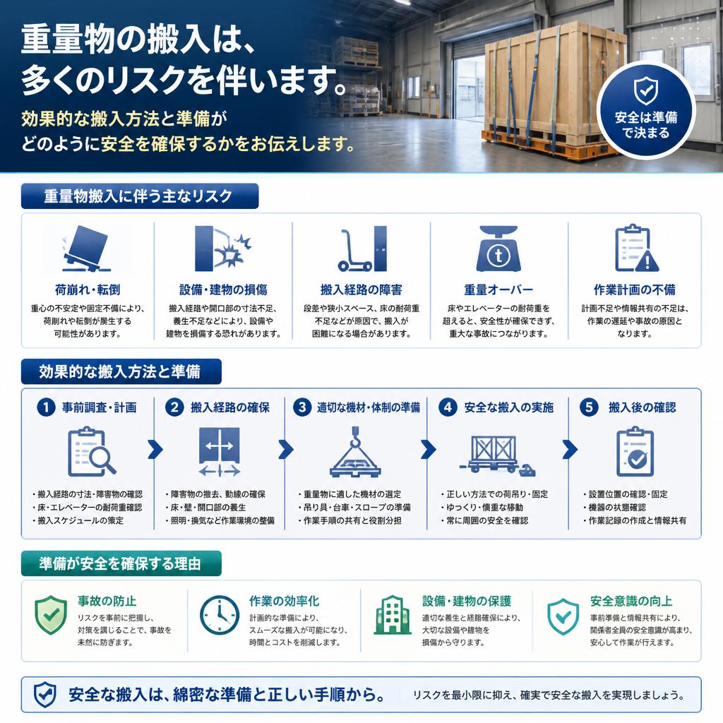 4. 重量物搬入の注意点 – 確実な作業のために
