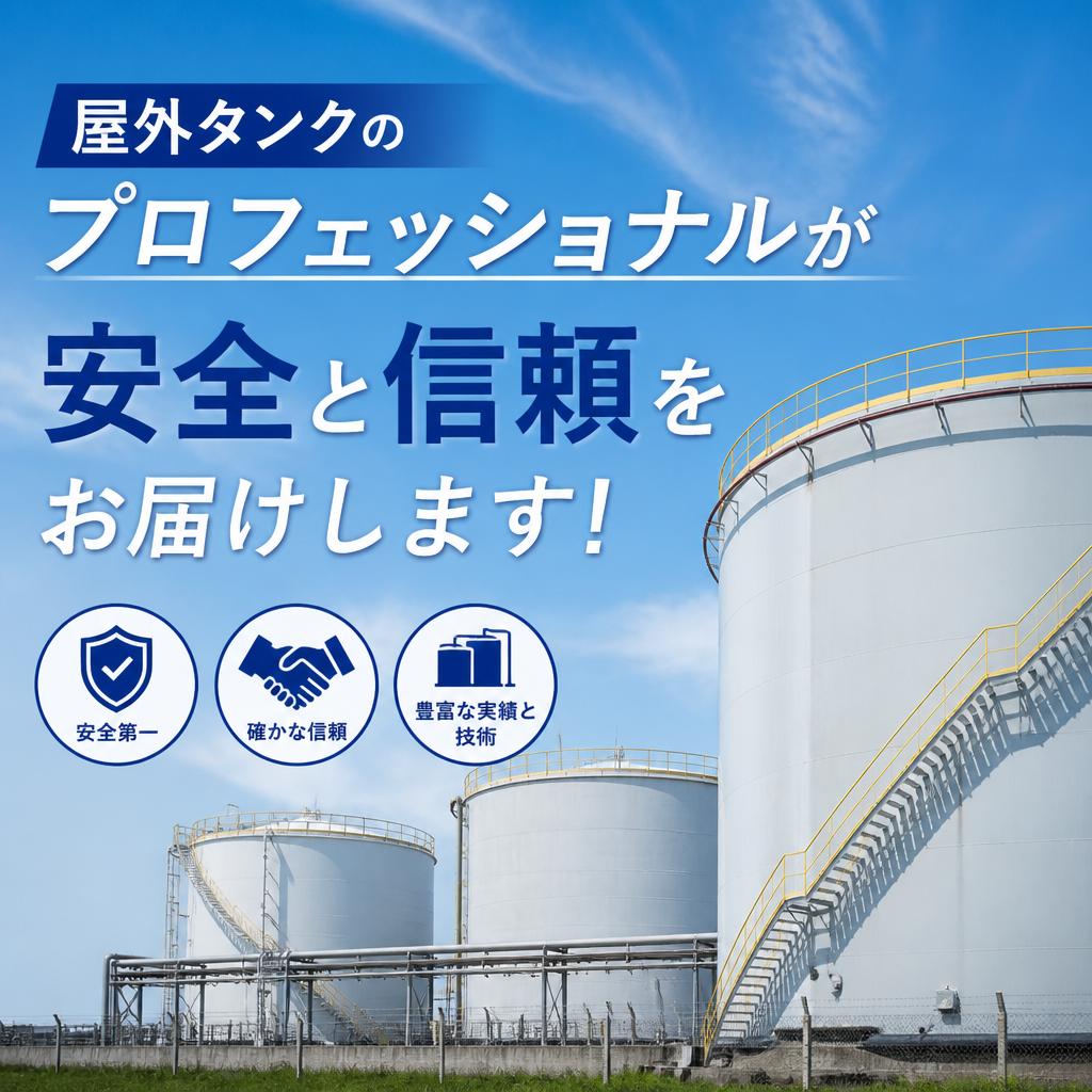 屋外タンクのプロフェッショナルが安全と信頼をお届けします！