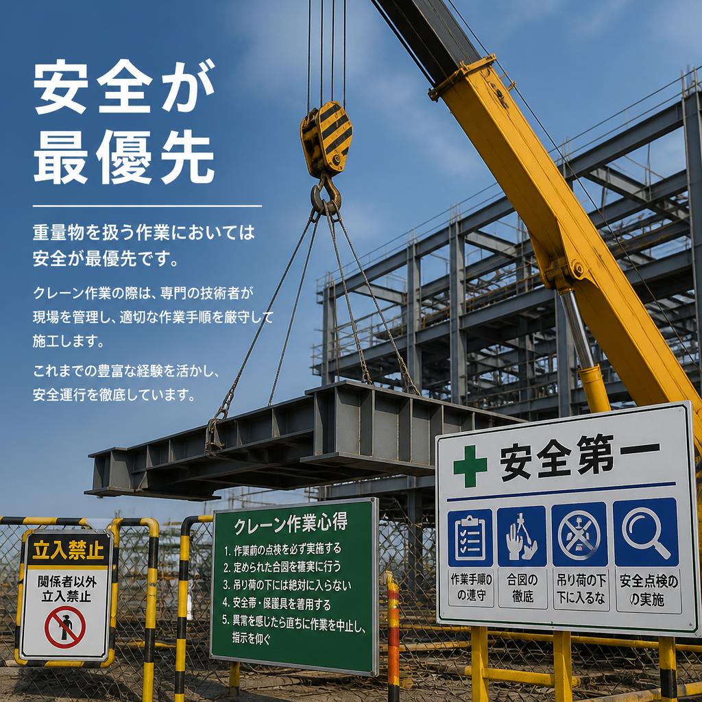 安全第一のクレーン作業