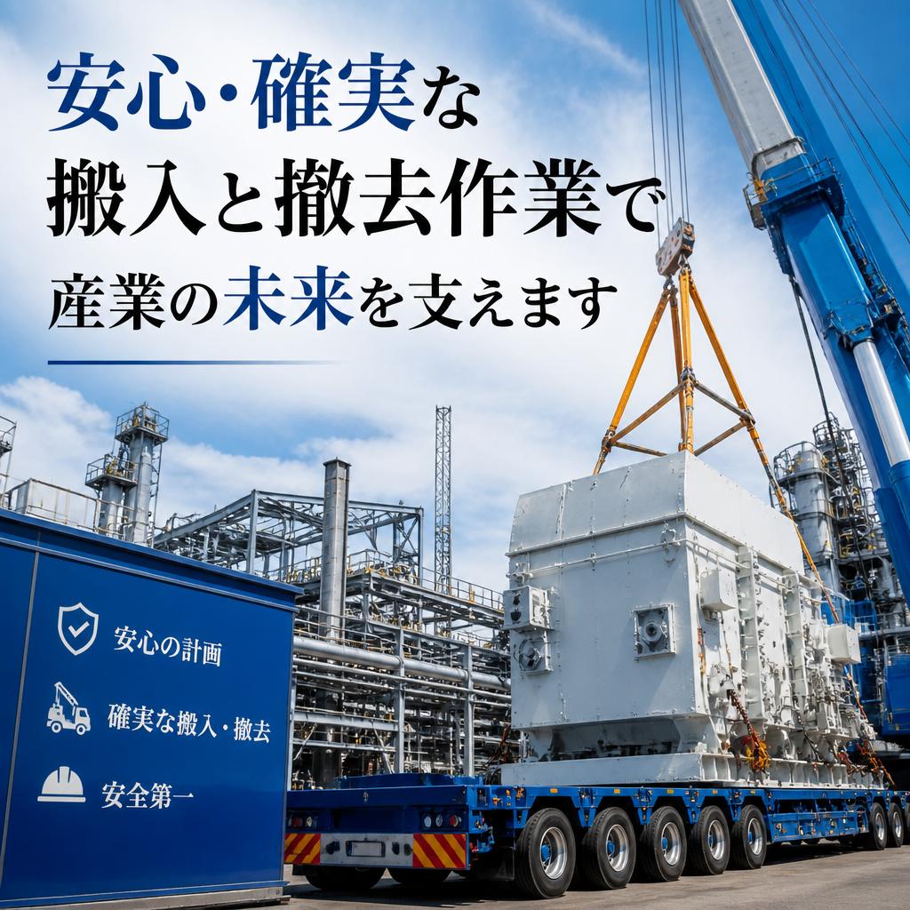 安心・確実な搬入と撤去作業で産業の未来を支えます